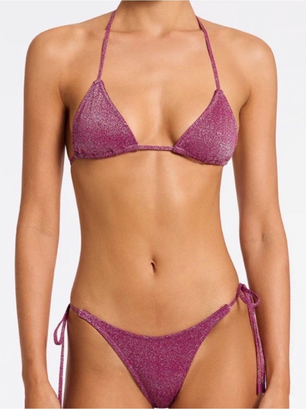 PHAX Glittering Shimmer Pink 2 Piece Bikini
Swimsuit Cheeky large swim
